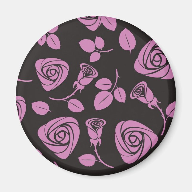 Imán Fondo Rosa floral (Frente)