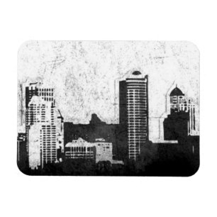 Imán Fondo sucio de la ciudad en blanco y negro