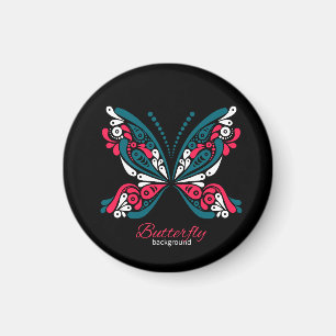 Imán Fondo vectorial con hermosa mariposa. tatuaje