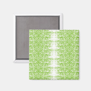 Imán fondo verde y blanco con puntos pequeños