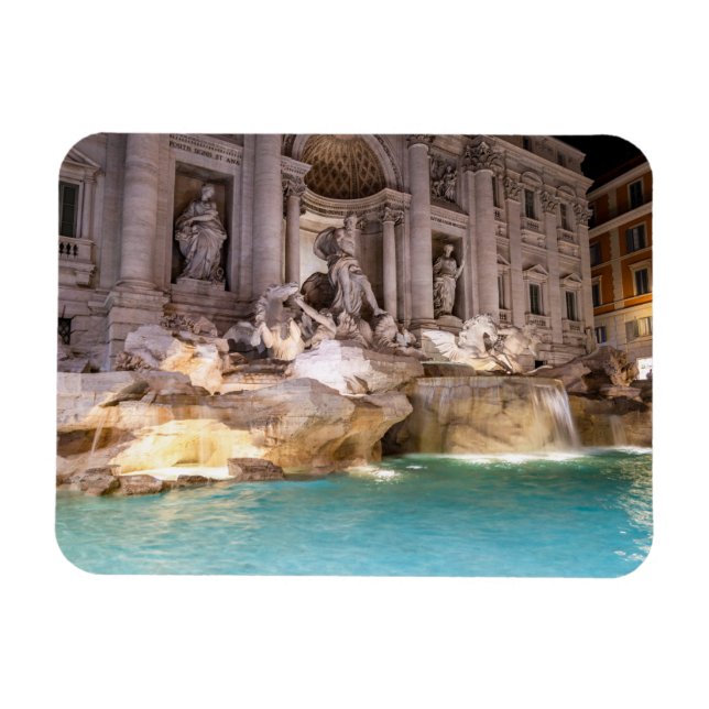 Imán Fontana de Trevi por la noche - Roma, Italia (Horizontal)