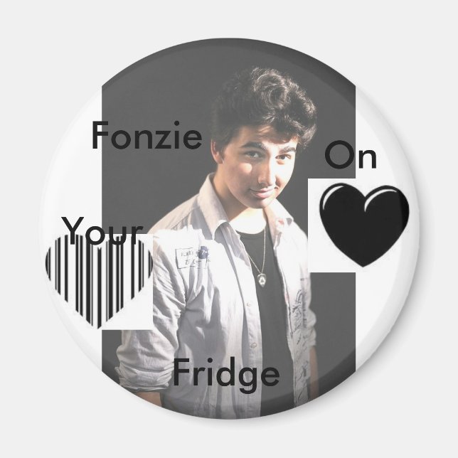 Imán FONZIE2, corazón, huevo, Fonzie, On, Your, Fridge (Frente)