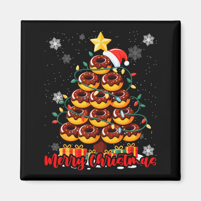 Imán Food Lover Xmas Matching Santa Donuts Christmas Tr (Frente)