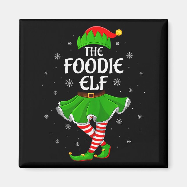 Imán Foodie Elf Christmas Family Girls Women Elf Squad  (Frente)