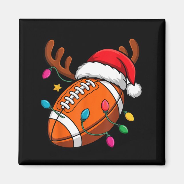 Imán Football American Reindeer Horns Christmas Xmas Ba (Frente)