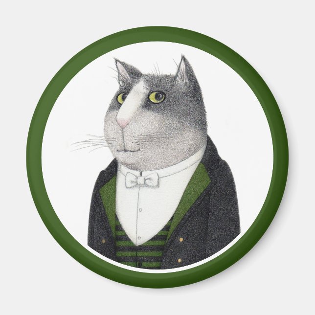 Imán FOOTMAN CAT Round Magnet (Frente)