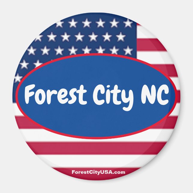 Imán Forest City NC Patriotic magnet (Frente)
