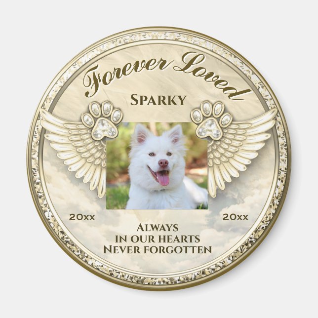 Imán Forever Loved Paw Wings Design (Frente)
