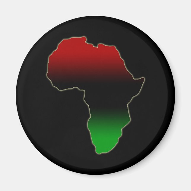 Imán Forma de África roja, negra y verde (Frente)