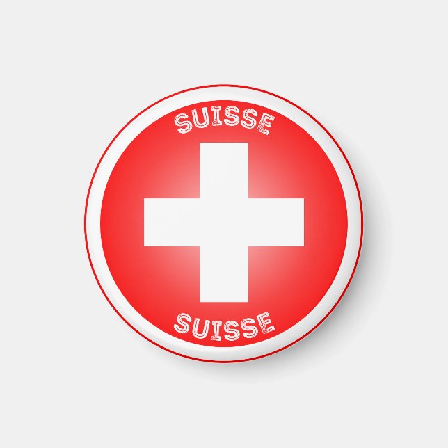 Imán Forma de círculo de Suisse Cross Suisse (Frente)