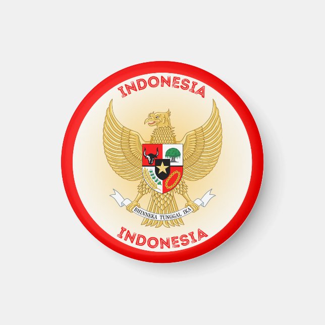 Imán Forma de círculo del Emblema Nacional de Indonesia (Frente)