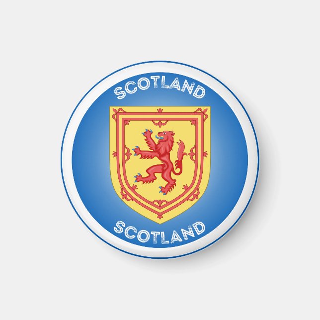 Imán Forma de círculo del escudo de armas de Escocia (Frente)