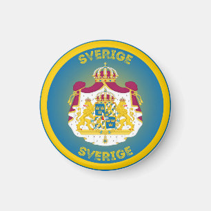 Imán Forma de círculo del escudo de armas de Suecia