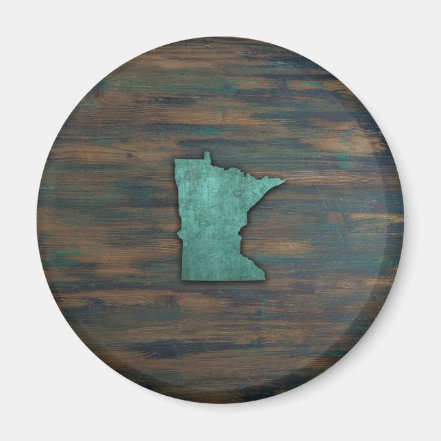 Imán Forma de Minnesota Verde azulada Rusa (Frente)