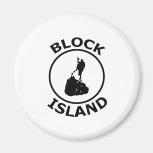 Imán Forma del Block Island dentro del círculo