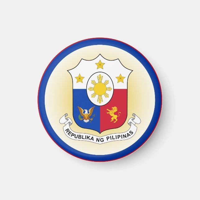 Imán Forma del círculo del escudo de armas de Filipinas (Frente)