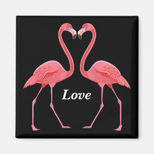 Imán Forma del corazón de Flamingos