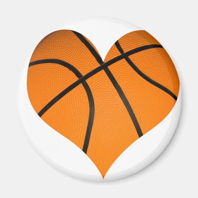 Imán Forma del corazón del baloncesto (Frente)