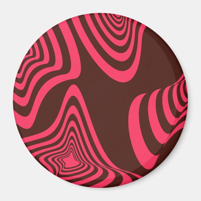 Imán Forma geométrica abstracta rosa, óptica, de moda y (Frente)