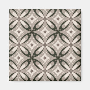 Imán Formas circulares retro beige y marrón