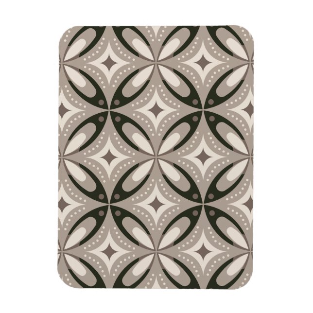 Imán Formas circulares retro beige y marrón (Vertical)