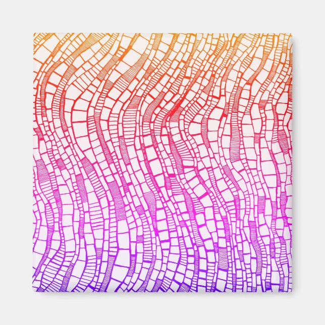 Imán Formas geométricas abstractas de pluma y tinta (Frente)