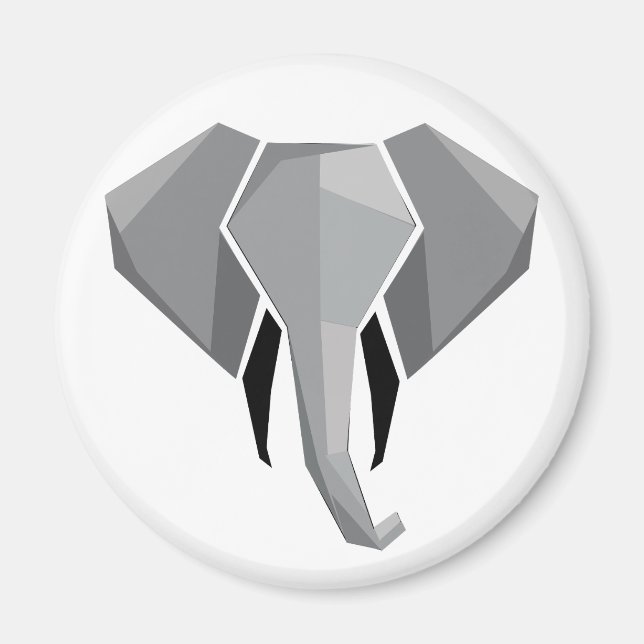Imán Formas simples Geometría Cabeza elefante (Frente)