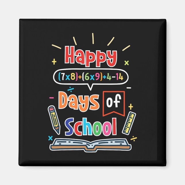Imán Fórmula Matemática 100 Días De Enseñanza Feliz 100 (Frente)
