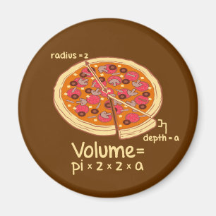 Imán Fórmula Matemática del Volumen de Pizza = Pi*z*z*a