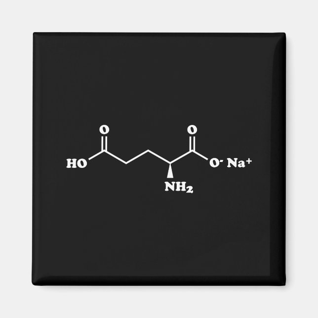 Imán Fórmula química de la Molécula de glutamato monosó (Frente)