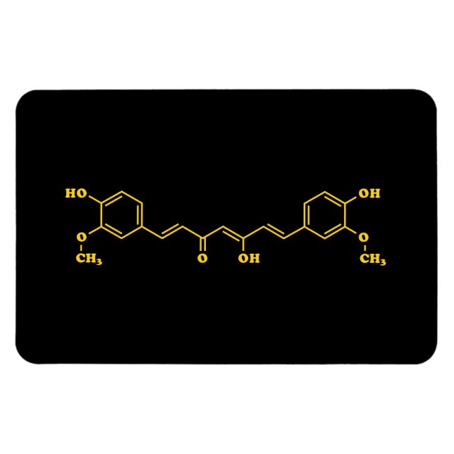 Imán Fórmula química molecular de Curcumin Turmérica (Horizontal)