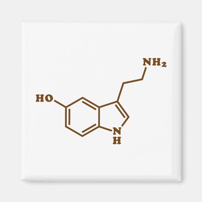 Imán Fórmula química molecular de serotonina (Frente)