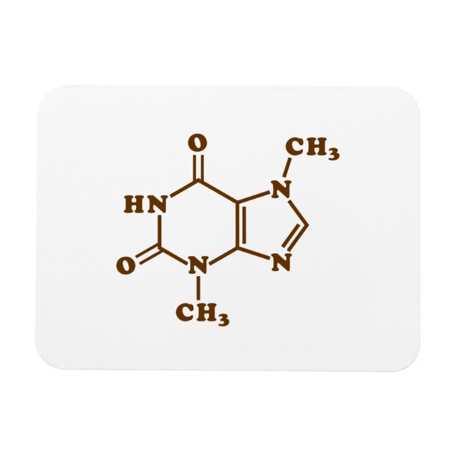 Imán Fórmula química molecular de teobromina de chocola (Horizontal)