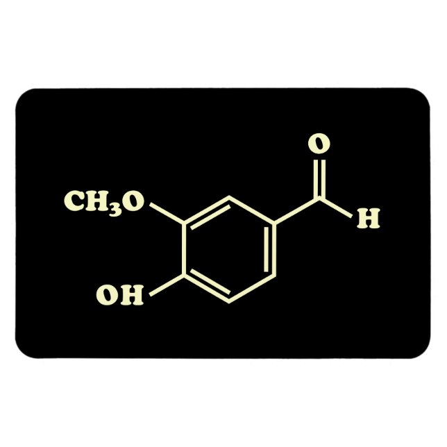 Imán Fórmula química molecular de vainilla (Horizontal)
