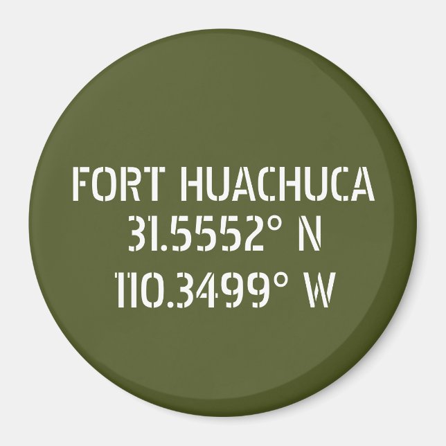 Imán Fort Huachuca Latitude Longitud (Frente)