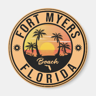 Imán Fort Myers Beach Retro - Florida Retro Souvenir