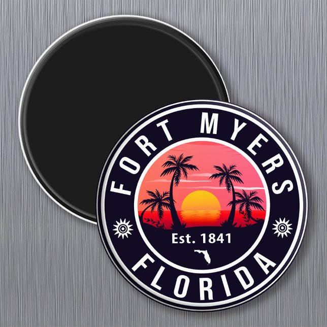 Imán Fort Myers Beach Retro - Florida Retro Souvenir (Subido por el creador)