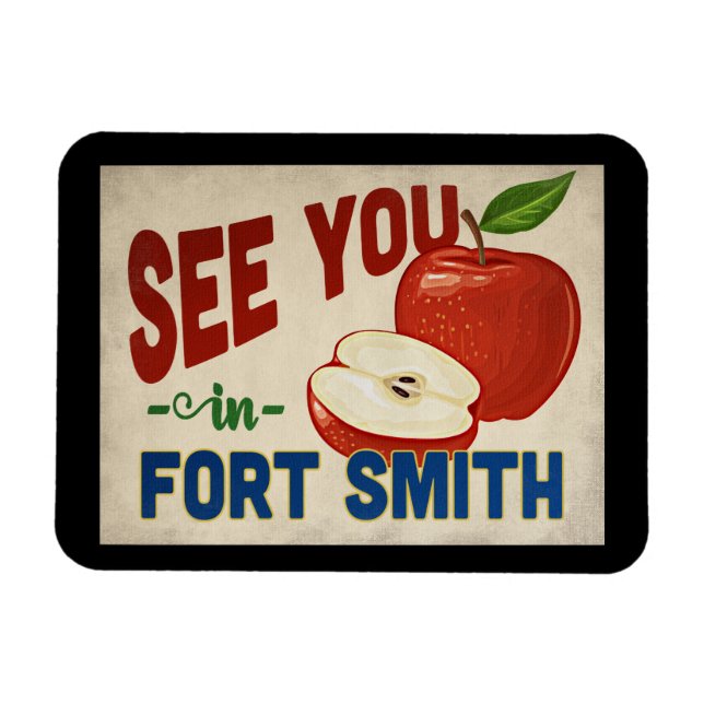 Imán Fort Smith Arkansas Apple - Viajes de época (Horizontal)