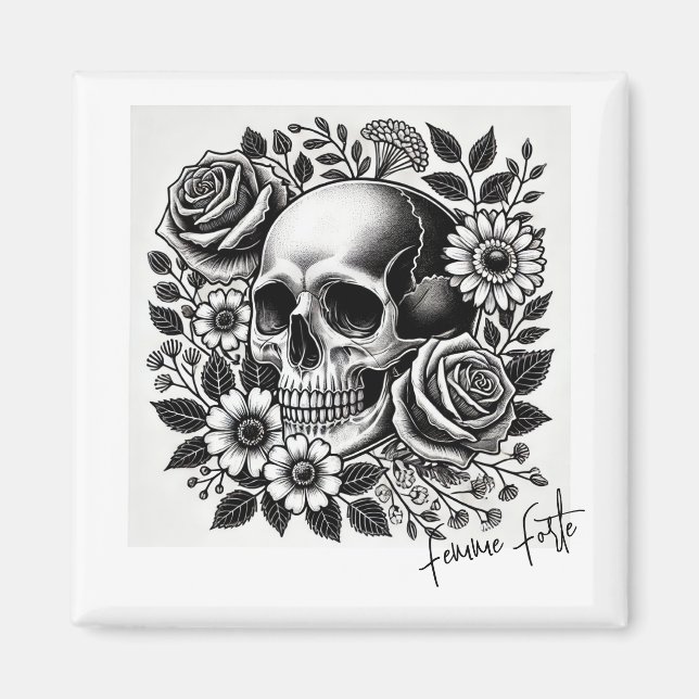 Imán Forte de mujeres negras y blancas (Frente)