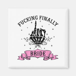 Imán Forting Finally Bride Skeleton Hand Halloween Bach