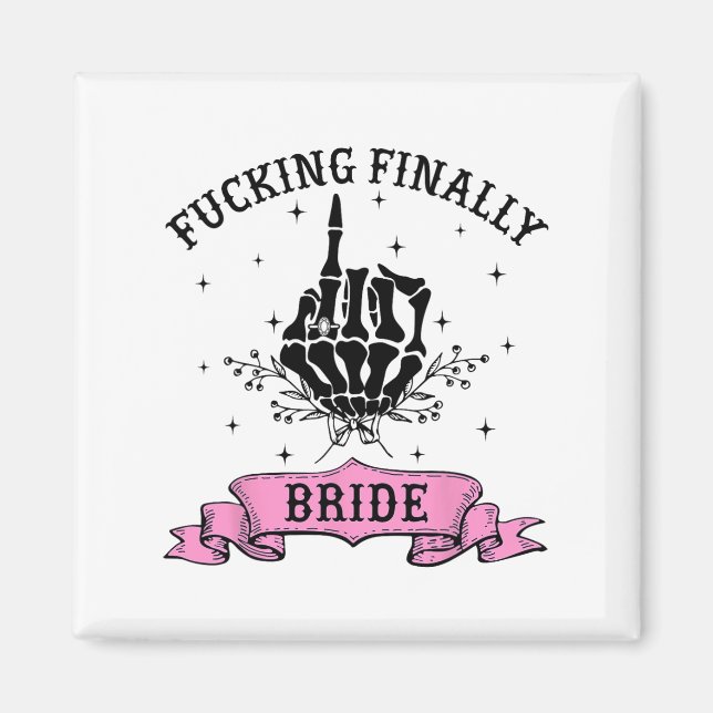 Imán Forting Finally Bride Skeleton Hand Halloween Bach (Frente)