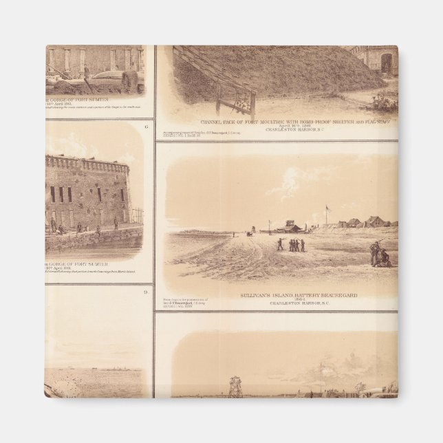 Imán Forts Sumter & Moultrie, isla de Sullivan (Frente)