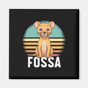 Imán Fossa Animal Graphic Colorful Retro Sunset Madagas