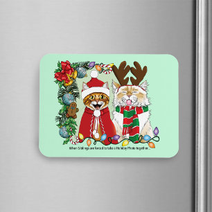 Imán Foto anual de Navidades gatos