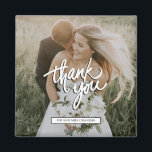 Imán Foto boda Gracias Por Favor<br><div class="desc">Gracias imanes por sus invitados bodas - personalizados con su foto y sus nombres.</div>