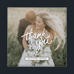 Imán Foto boda Gracias Por Favor<br><div class="desc">Gracias imanes por sus invitados bodas - personalizados con su foto y sus nombres.</div>