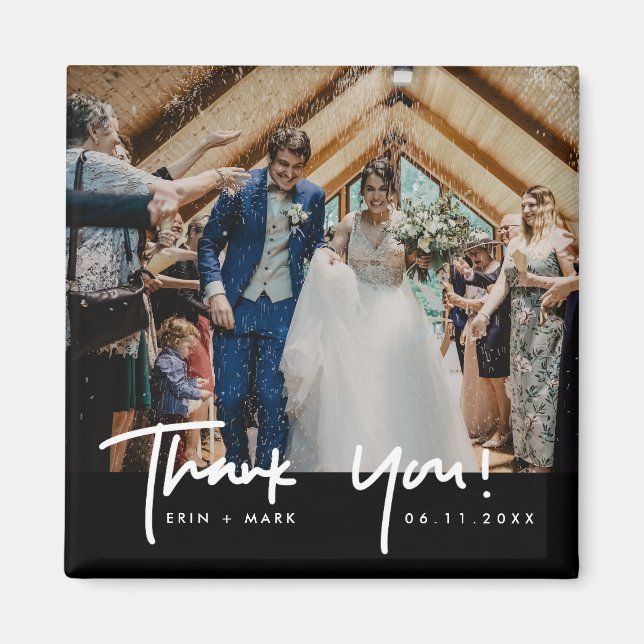 Imán Foto boda Gracias Por Favor De Magnet (Frente)