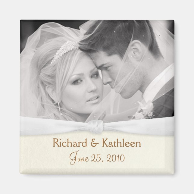 Imán Foto boda - Save the Date Square Magnet (Frente)