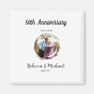 Imán foto circular nombre año aniversario 50