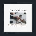 Imán Foto clásica blanco elegante tipografía boda mod<br><div class="desc">diseño</div>